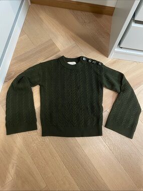 Sézane Camilla Jumper Sweater Olive Green - Size XXS Like New